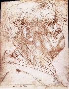 Grotesque profile of a man, LEONARDO da Vinci